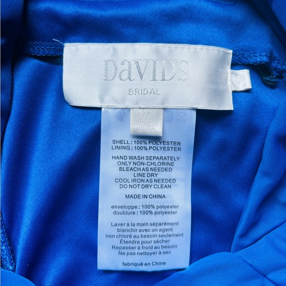 David’s Bridal Horizon Blue Sleeveless Formal Bodycon Dress - Picture 6 of 7
